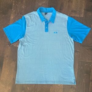 Men's Oakley Blue Striped Polo